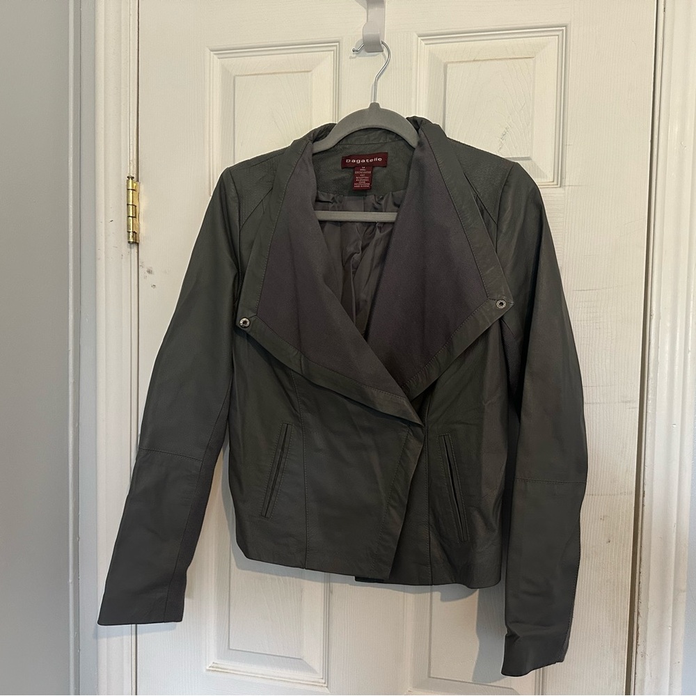 Bagatelle‎ Women's Charcoal Leather Jacket